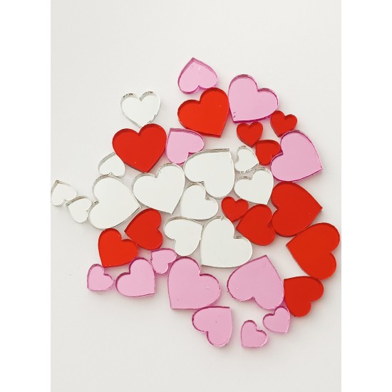 Καρδούλες plexiglass mix 36τεμ , 1cm - 1.5cm - 2cm Καρδούλες plexiglass mix 36τεμ , 1cm - 1.5cm - 2cm