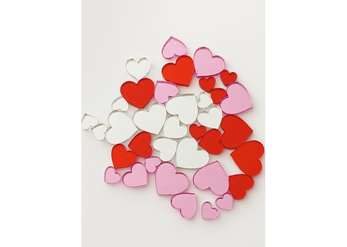 Καρδούλες plexiglass mix 36τεμ , 1cm - 1.5cm - 2cm Καρδούλες plexiglass mix 36τεμ , 1cm - 1.5cm - 2cm