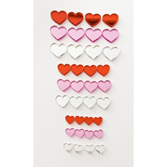 Καρδούλες plexiglass mix 36τεμ , 1cm - 1.5cm - 2cm Καρδούλες plexiglass mix 36τεμ , 1cm - 1.5cm - 2cm