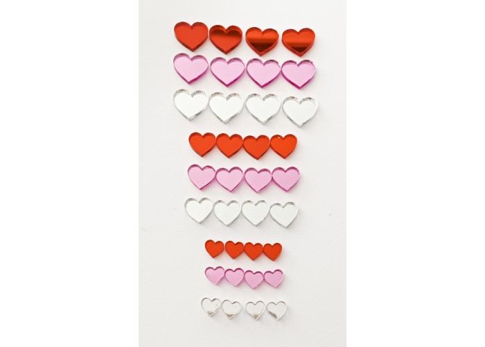 Καρδούλες plexiglass mix 36τεμ , 1cm - 1.5cm - 2cm Καρδούλες plexiglass mix 36τεμ , 1cm - 1.5cm - 2cm