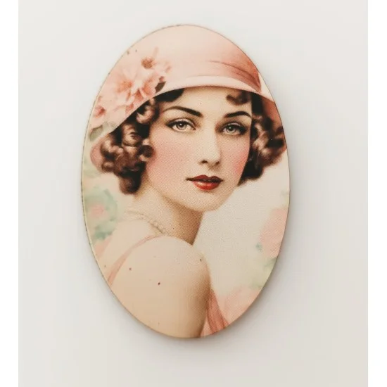 Ξύλινο διακοσμητικό vintage girl 