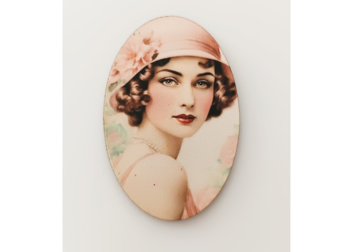Ξύλινο διακοσμητικό vintage girl 