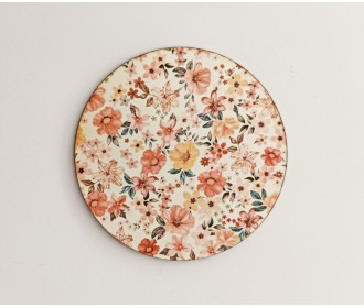 Ξύλινο στρογγυλό φλοράλ με έγχρωμη εκτύπωση #1 Ξύλινο στρογγυλό φλοράλ με έγχρωμη εκτύπωση #1