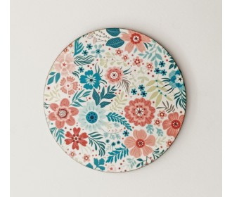 Ξύλινο στρογγυλό φλοράλ με έγχρωμη εκτύπωση #4 Ξύλινο στρογγυλό φλοράλ με έγχρωμη εκτύπωση #4