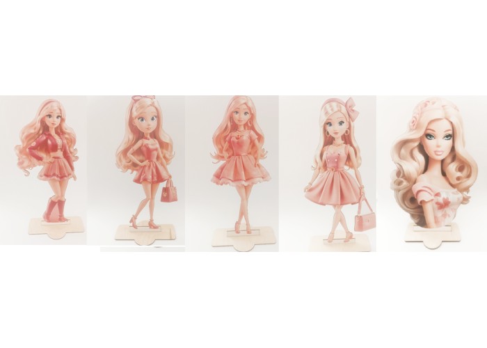 Σετ 5 τεμάχια ξύλινα σταντ Barbie 35cm