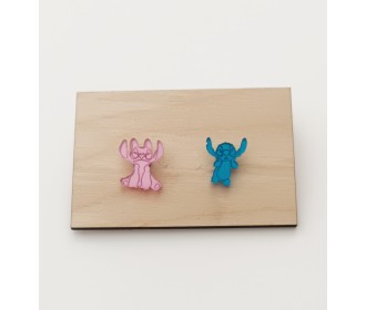 Σκουλαρίκια Plexiglass καρφωτά Stitch  