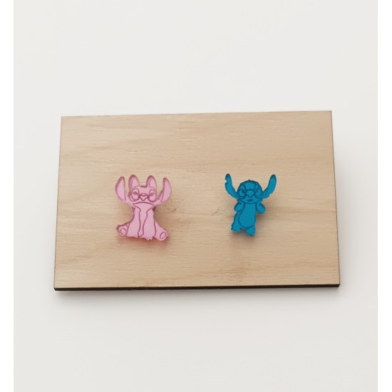 Σκουλαρίκια Plexiglass καρφωτά Stitch Σκουλαρίκια Plexiglass καρφωτά Stitch