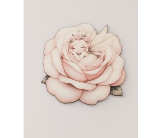 Φιγούρα ξύλινη με έγχρωμη εκτύπωση girl in a flower #7 Φιγούρα ξύλινη με έγχρωμη εκτύπωση girl in a flower #7