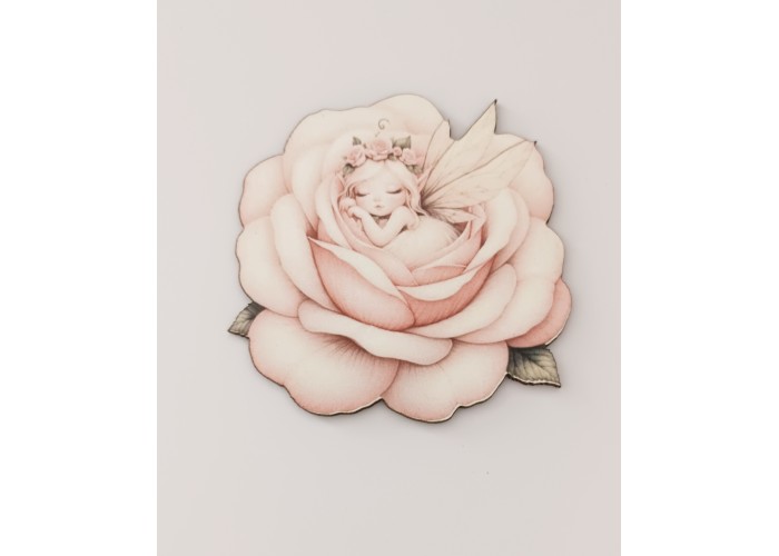 Φιγούρα ξύλινη με έγχρωμη εκτύπωση girl in a flower #7 Φιγούρα ξύλινη με έγχρωμη εκτύπωση girl in a flower #7