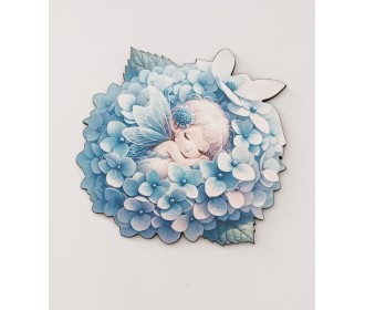 Φιγούρα ξύλινη με έγχρωμη εκτύπωση girl in a flower #8 Φιγούρα ξύλινη με έγχρωμη εκτύπωση girl in a flower #8