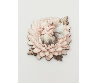 Φιγούρα ξύλινη με έγχρωμη εκτύπωση girl in a flower #9 Φιγούρα ξύλινη με έγχρωμη εκτύπωση girl in a flower #9