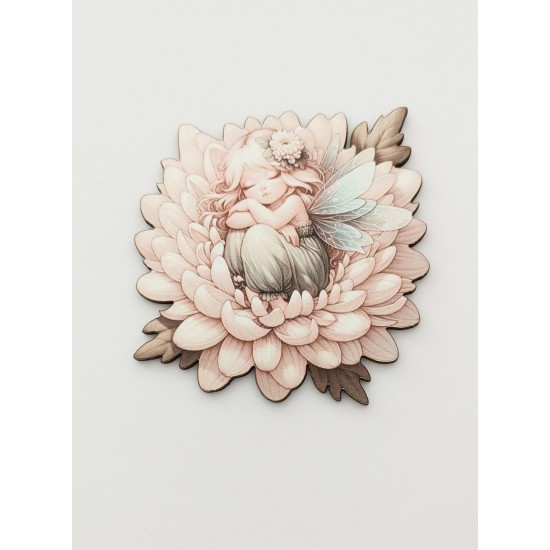 Φιγούρα ξύλινη με έγχρωμη εκτύπωση girl in a flower #9 Φιγούρα ξύλινη με έγχρωμη εκτύπωση girl in a flower #9