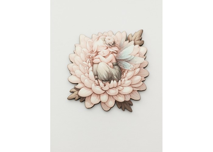 Φιγούρα ξύλινη με έγχρωμη εκτύπωση girl in a flower #9 Φιγούρα ξύλινη με έγχρωμη εκτύπωση girl in a flower #9