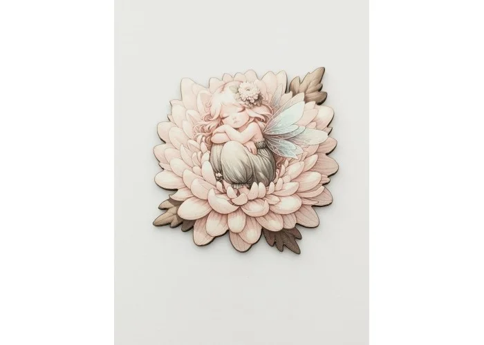 Φιγούρα ξύλινη με έγχρωμη εκτύπωση girl in a flower #9 Φιγούρα ξύλινη με έγχρωμη εκτύπωση girl in a flower #9