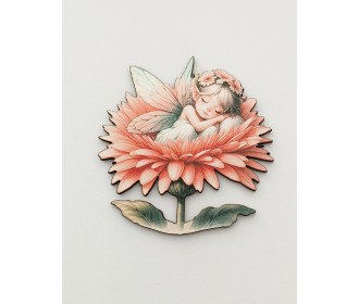 Φιγούρα ξύλινη με έγχρωμη εκτύπωση girl in a flower #10 Φιγούρα ξύλινη με έγχρωμη εκτύπωση girl in a flower #10