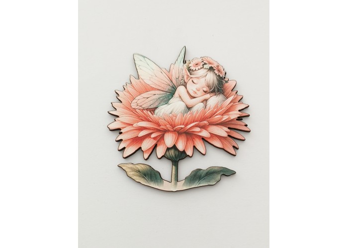 Φιγούρα ξύλινη με έγχρωμη εκτύπωση girl in a flower #10 Φιγούρα ξύλινη με έγχρωμη εκτύπωση girl in a flower #10