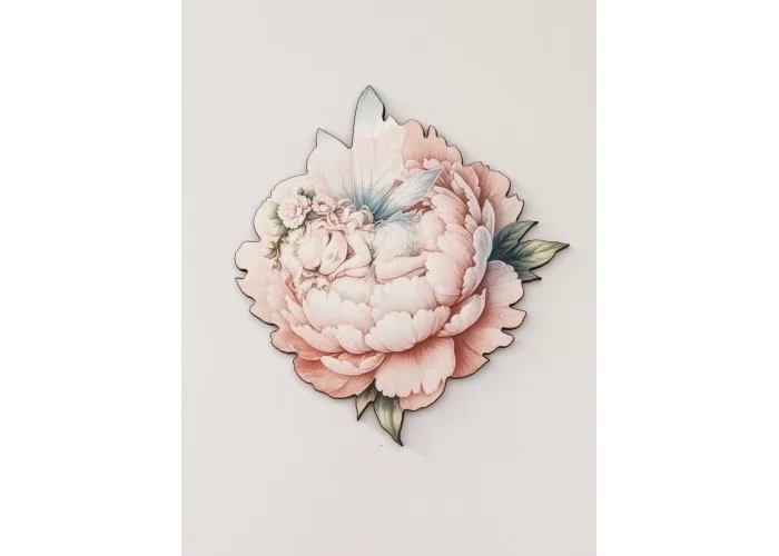 Φιγούρα ξύλινη με έγχρωμη εκτύπωση girl in a flower #11 Φιγούρα ξύλινη με έγχρωμη εκτύπωση girl in a flower #11