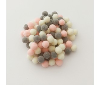 Πομ Πομ Mix γκρι ροζ 1cm - 100τεμ