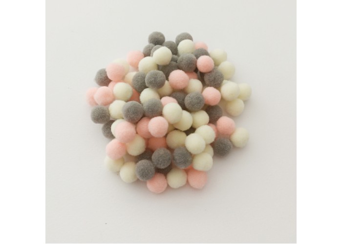 Πομ Πομ Mix γκρι ροζ 1cm - 100τεμ