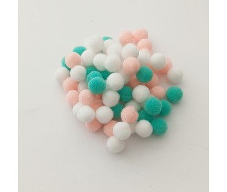 Πομ Πομ Mix βεραμάν  ροζ 1cm - 100τεμ