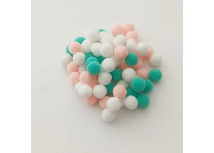 Πομ Πομ Mix βεραμάν  ροζ 1cm - 100τεμ