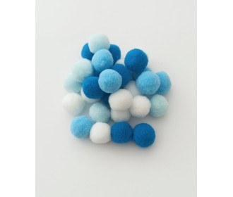 Πομ Πομ Mix Μπλε Mix 2cm 30τεμ