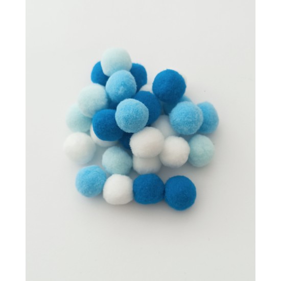 Πομ Πομ Mix Μπλε Mix 2cm 30τεμ