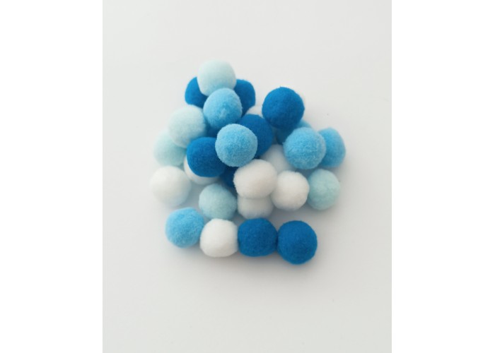 Πομ Πομ Mix Μπλε Mix 2cm 30τεμ