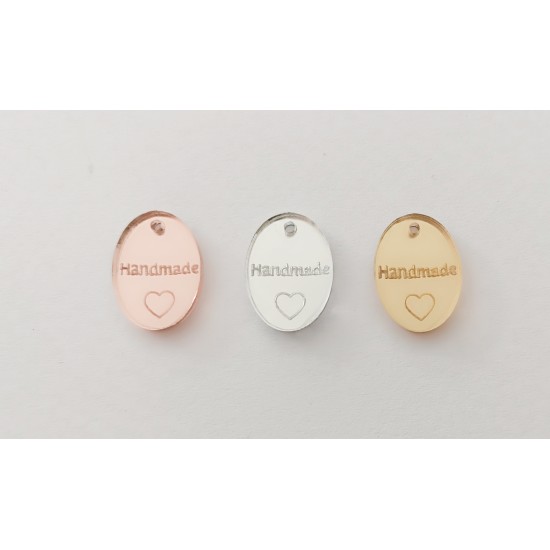 Plexiglass διακοσμητικό στοιχείο Ηandmade - οβάλ 2cm x 1.5cm Plexiglass διακοσμητικό στοιχείο Ηandmade - οβάλ 2cm x 1.5cm