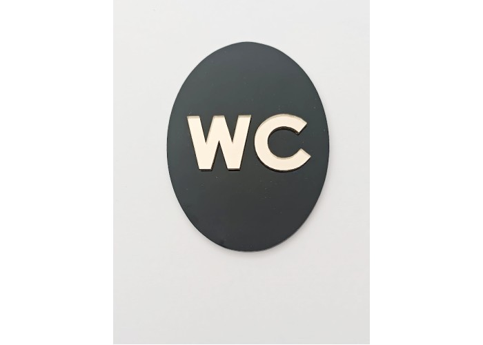 Plexiglass Πινακίδα WC 12cm Plexiglass Πινακίδα WC 12cm