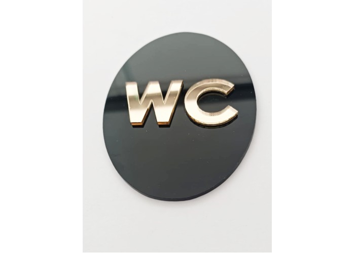 Plexiglass Πινακίδα WC 12cm Plexiglass Πινακίδα WC 12cm