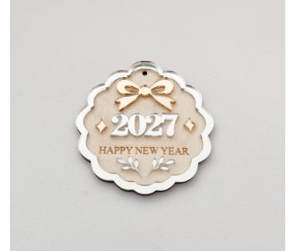 Γούρι 2027 Plexi και ξύλο 10cm #3 Γούρι 2027 Plexi και ξύλο 10cm #3
