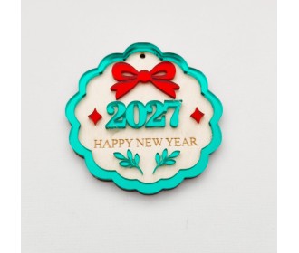 Γούρι 2027 Plexi και ξύλο 10cm #4 Γούρι 2027 Plexi και ξύλο 10cm #4