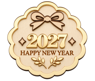 Γούρι 2027 Plexi και ξύλο 10cm #7