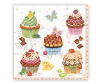 Χαρτοπετσέτα decoupage 33X33 cup cakes Χαρτοπετσέτα decoupage 33X33 cup cakes
