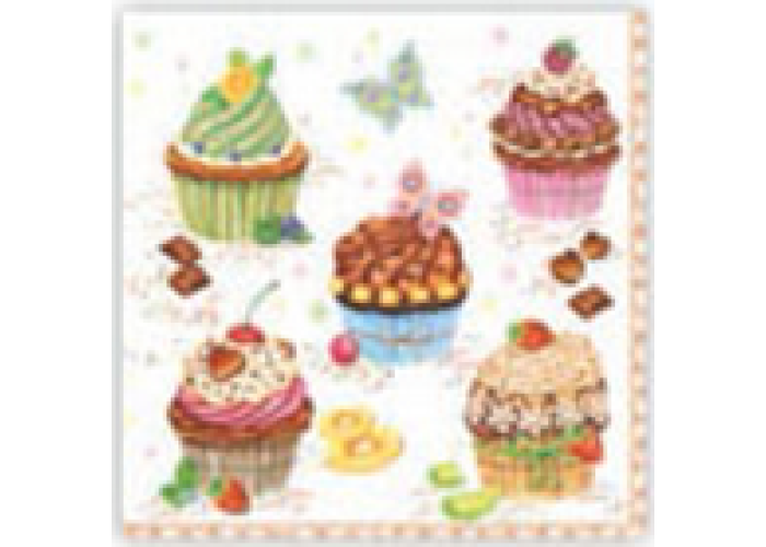 Χαρτοπετσέτα decoupage 33X33 cup cakes Χαρτοπετσέτα decoupage 33X33 cup cakes