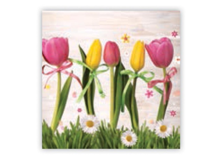 Χαρτοπετσέτα decoupage 33X33 τουλίπες Χαρτοπετσέτα decoupage 33X33 τουλίπες