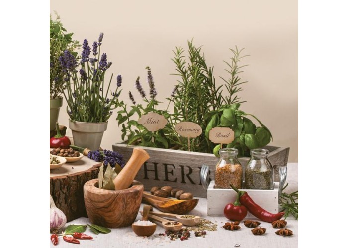 Χαρτοπετσέτα decoupage 33X33 βότανα Χαρτοπετσέτα decoupage 33X33 βότανα