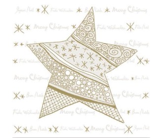 Χαρτοπετσέτα decoupage 33x33 χριστουγ. χρυσό αστέρι Χαρτοπετσέτα decoupage 33x33 χριστουγ. χρυσό αστέρι