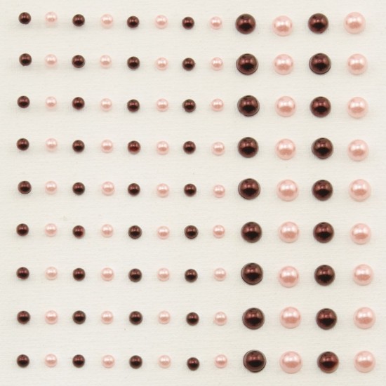 Αυτοκόλλητες πέρλες Grenadine 3+5mm 108τεμ