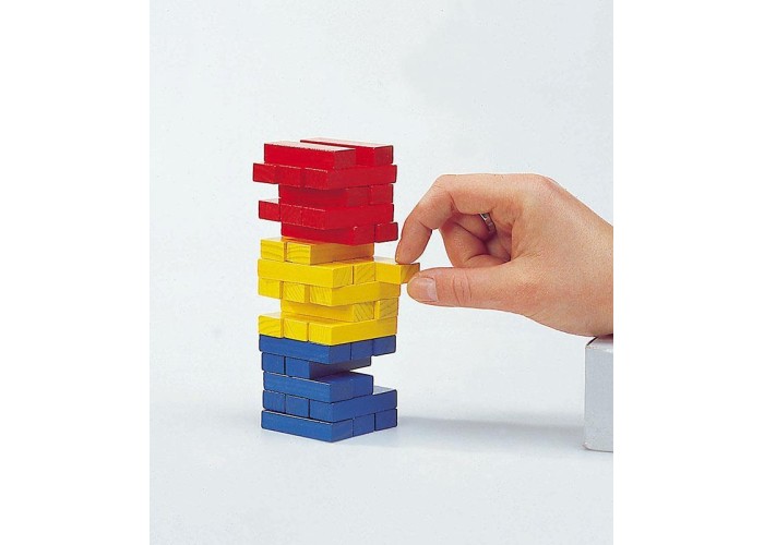 Επιτραπέζιο Jenga ξύλινο χρωματιστό 45 τεμαχίων Υ15x5x5εκ.