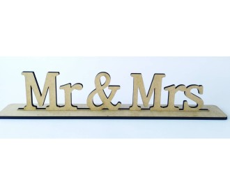 Επιγραφή επιτραπέζια mdf mr & mrs 400x90x6χιλ.