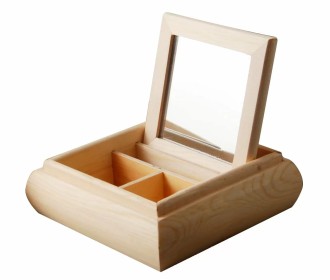 Ξύλινη μπιζουτιέρα με καθρέφτη 15x15x5cm Ξύλινη μπιζουτιέρα με καθρέφτη 15x15x5cm