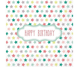 Χαρτοπετσέτα decoupage 33X33  Happy birthday