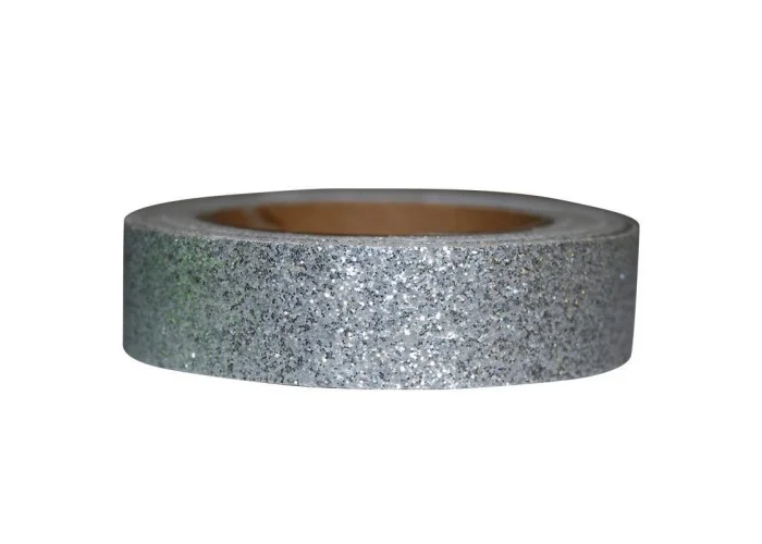 Αυτοκόλλητη ταινία glitter 1,5εκ., 2μέτρα ασημί