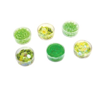 Χάντρες και πούλιες πλαστικές 6 σχέδια σε blister πράσινες Χάντρες και πούλιες πλαστικές 6 σχέδια σε blister πράσινες