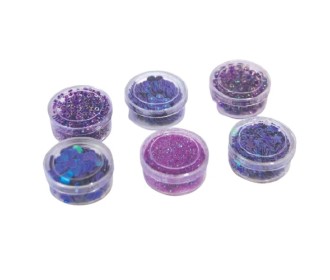 Χάντρες και πούλιες πλαστικές 6 σχέδια σε blister μωβ Χάντρες και πούλιες πλαστικές 6 σχέδια σε blister μωβ