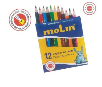 Molin ξυλομπογιές μισού μήκους 12χρώματα Molin ξυλομπογιές μισού μήκους 12χρώματα