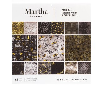 Σετ Χαρτόνια Χειροτεχνίας  Martha Stewart • pieces Black & gold 30cm X 30cm 48φ 170gsm Σετ Χαρτόνια Χειροτεχνίας  Martha Stewart • pieces Black & gold 30cm X 30cm 48φ 170gsm