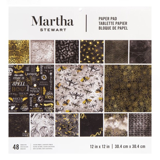 Σετ Χαρτόνια Χειροτεχνίας Martha Stewart • pieces Black & gold 30cm X 30cm 48φ 170gsm Σετ Χαρτόνια Χειροτεχνίας Martha Stewart • pieces Black & gold 30cm X 30cm 48φ 170gsm